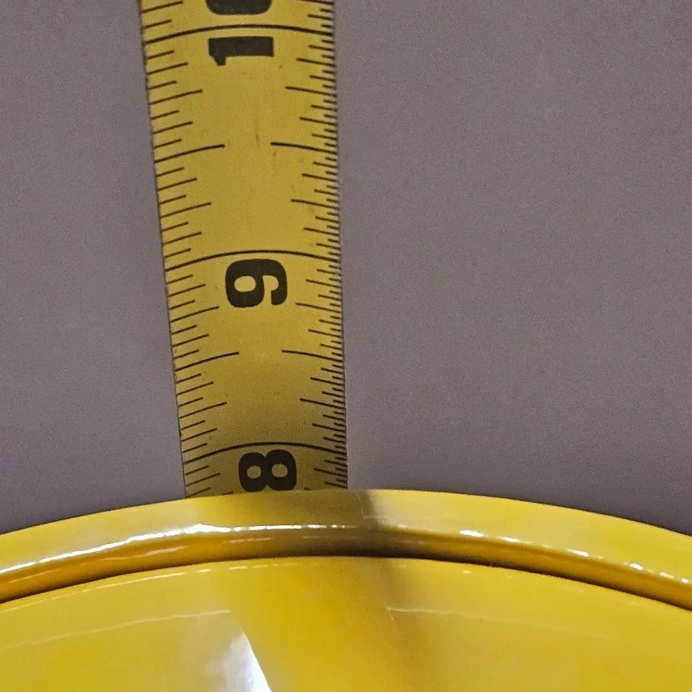 Vintage MCM Yellow Vinyl Insulated Lucite Handle Retro Ice Bucket Barware Cooler